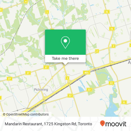 Mandarin Restaurant, 1725 Kingston Rd map