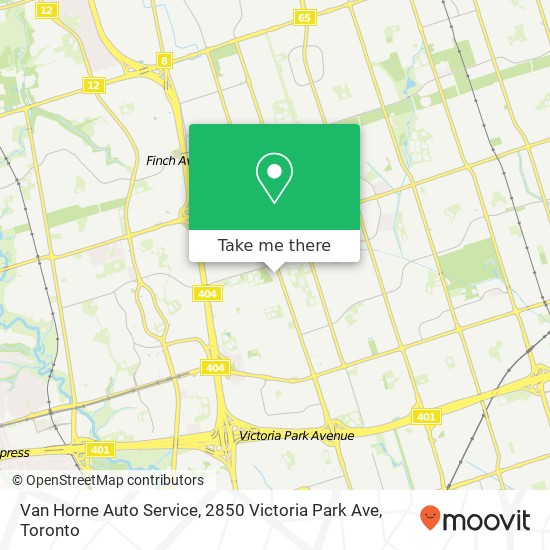 Van Horne Auto Service, 2850 Victoria Park Ave map