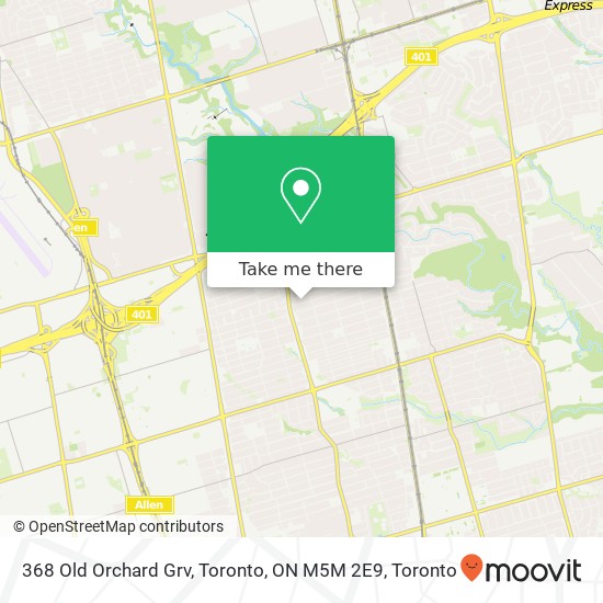 368 Old Orchard Grv, Toronto, ON M5M 2E9 map