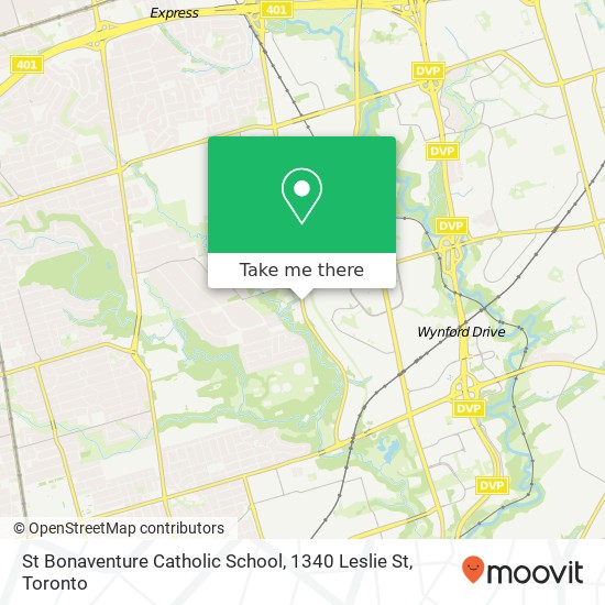 St Bonaventure Catholic School, 1340 Leslie St map