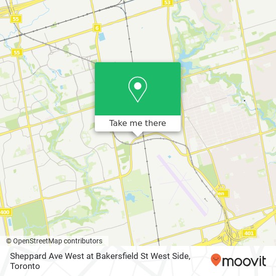 Sheppard Ave West at Bakersfield St West Side map