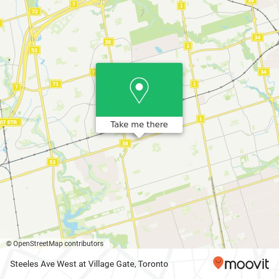 Steeles Ave West at Village Gate map