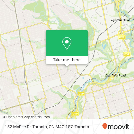 152 McRae Dr, Toronto, ON M4G 1S7 map