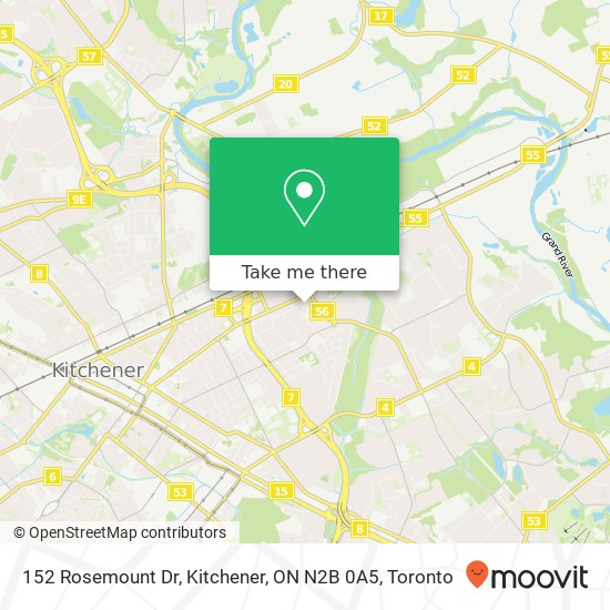 152 Rosemount Dr, Kitchener, ON N2B 0A5 map