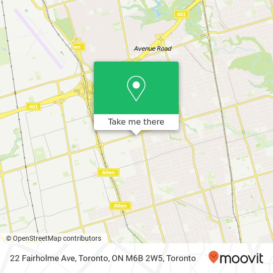 22 Fairholme Ave, Toronto, ON M6B 2W5 map