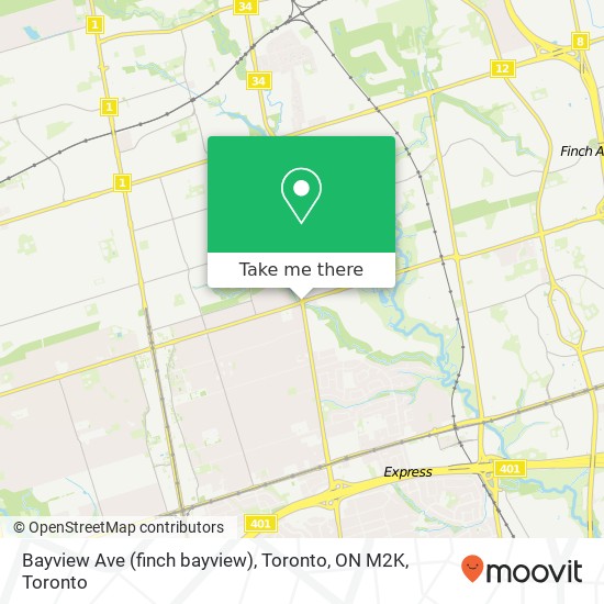 Bayview Ave (finch bayview), Toronto, ON M2K map