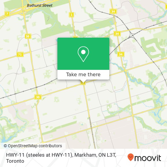 HWY-11 (steeles at HWY-11), Markham, ON L3T map