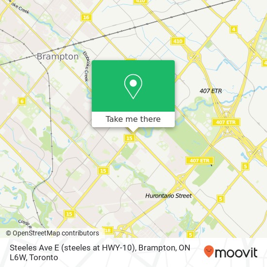 Steeles Ave E (steeles at HWY-10), Brampton, ON L6W map