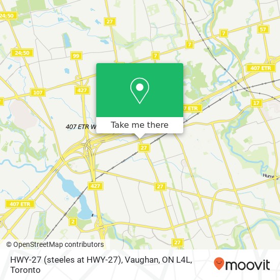 HWY-27 (steeles at HWY-27), Vaughan, ON L4L map