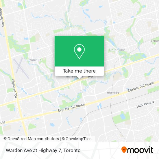 Warden Ave at Highway 7 map