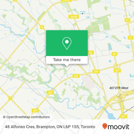 48 Alfonso Cres, Brampton, ON L6P 1S5 map