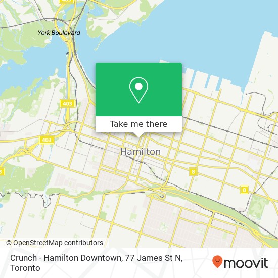 Crunch - Hamilton Downtown, 77 James St N map