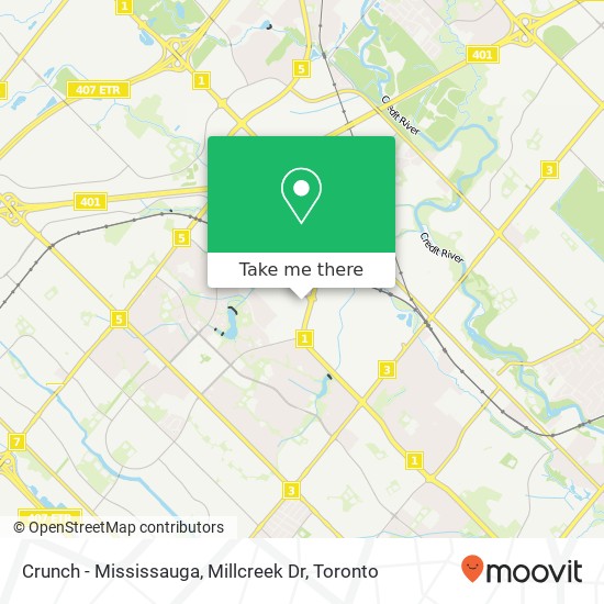 Crunch - Mississauga, Millcreek Dr map