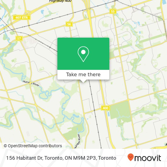 156 Habitant Dr, Toronto, ON M9M 2P3 map