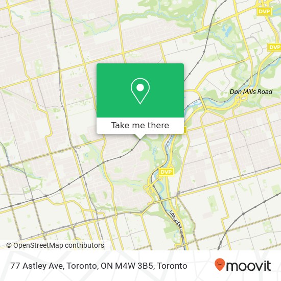 77 Astley Ave, Toronto, ON M4W 3B5 map