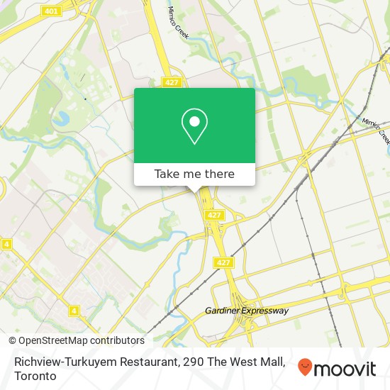 Richview-Turkuyem Restaurant, 290 The West Mall map