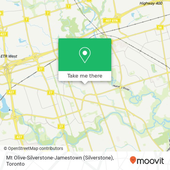 Mt Olive-Silverstone-Jamestown map