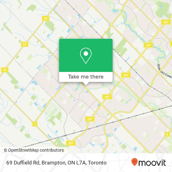 69 Duffield Rd, Brampton, ON L7A map