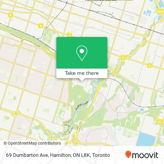 69 Dumbarton Ave, Hamilton, ON L8K map