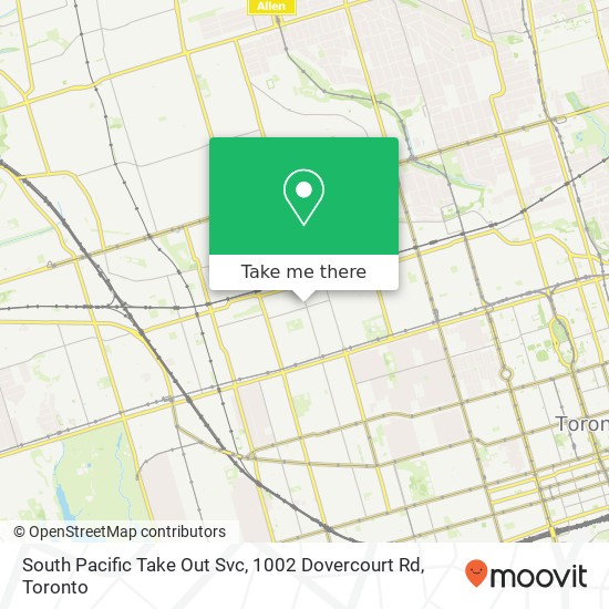 South Pacific Take Out Svc, 1002 Dovercourt Rd map