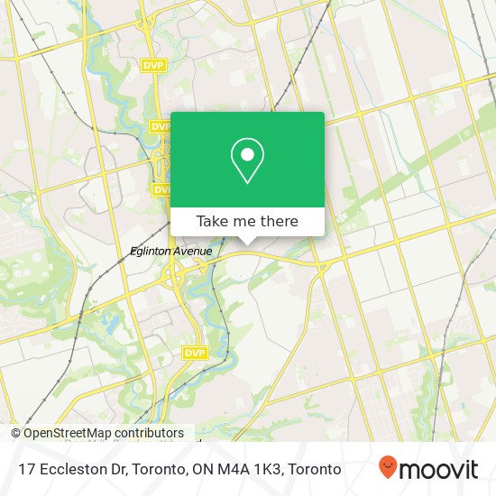 17 Eccleston Dr, Toronto, ON M4A 1K3 map