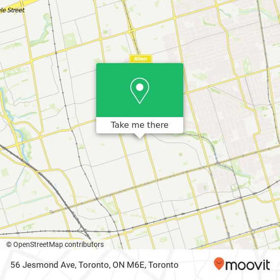 56 Jesmond Ave, Toronto, ON M6E map