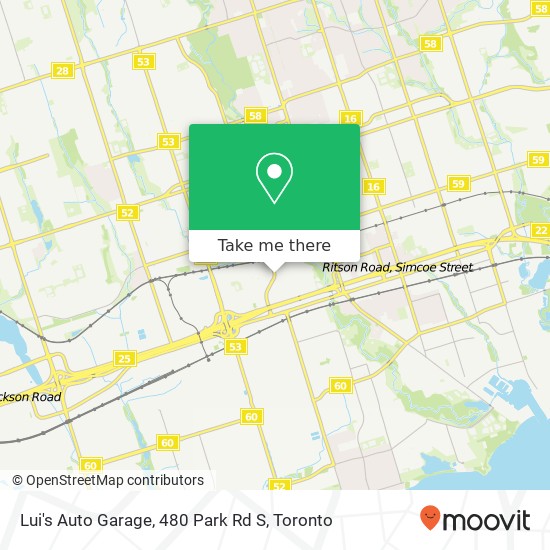 Lui's Auto Garage, 480 Park Rd S map