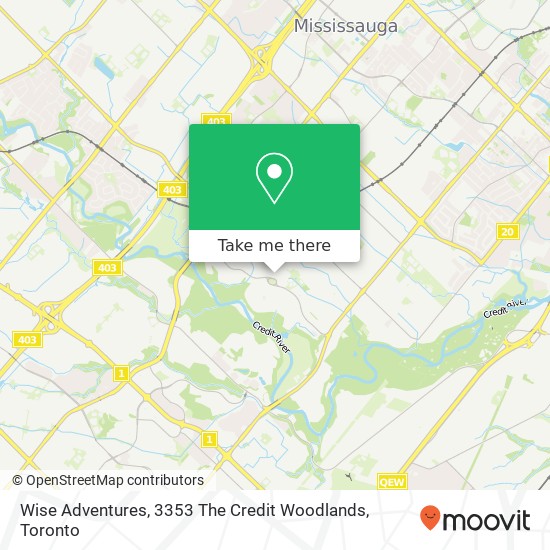 Wise Adventures, 3353 The Credit Woodlands map