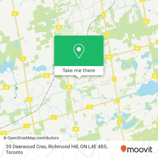 30 Deerwood Cres, Richmond Hill, ON L4E 4B5 map