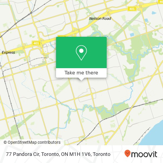 77 Pandora Cir, Toronto, ON M1H 1V6 map