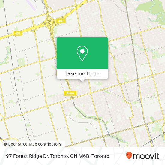 97 Forest Ridge Dr, Toronto, ON M6B map