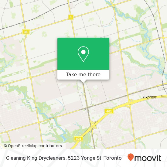 Cleaning King Drycleaners, 5223 Yonge St map