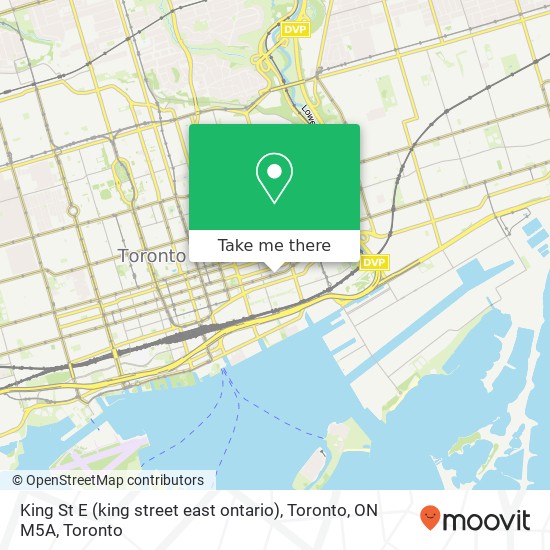 King St E (king street east ontario), Toronto, ON M5A plan