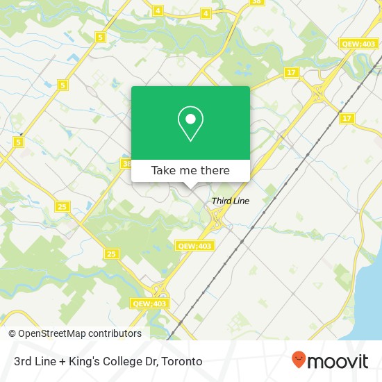 3rd Line + King's College Dr map
