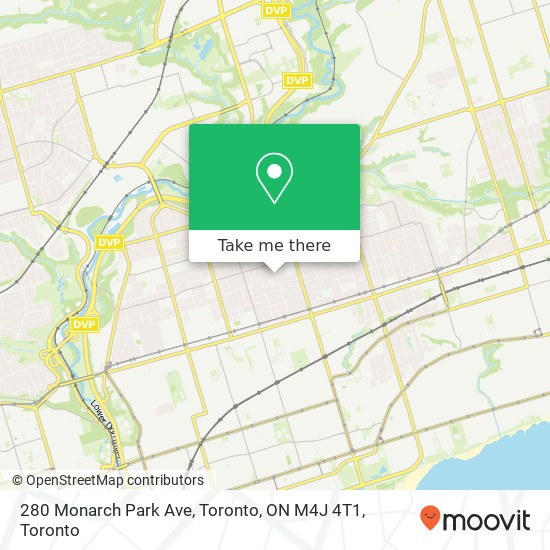 280 Monarch Park Ave, Toronto, ON M4J 4T1 map