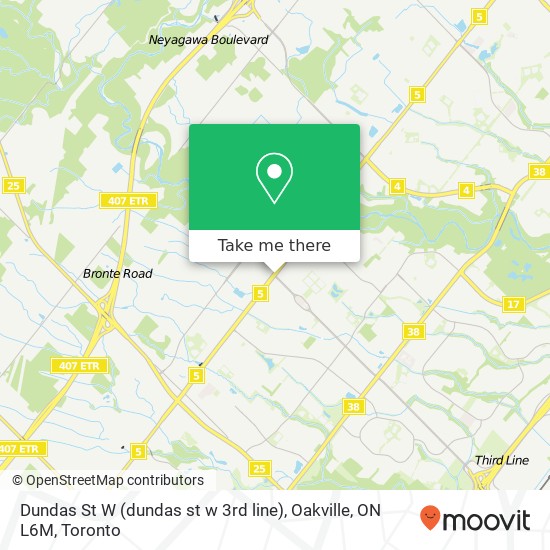 Dundas St W (dundas st w 3rd line), Oakville, ON L6M map