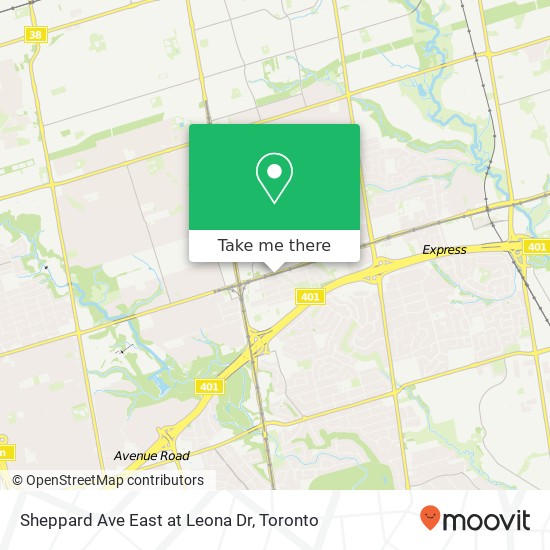 Sheppard Ave East at Leona Dr map