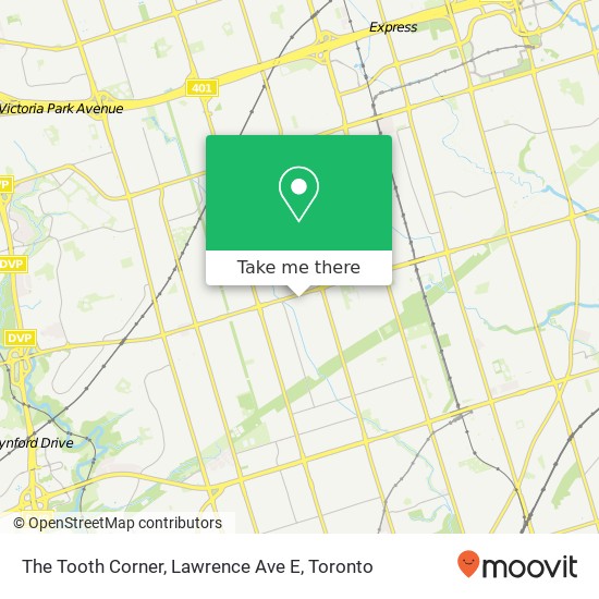 The Tooth Corner, Lawrence Ave E map