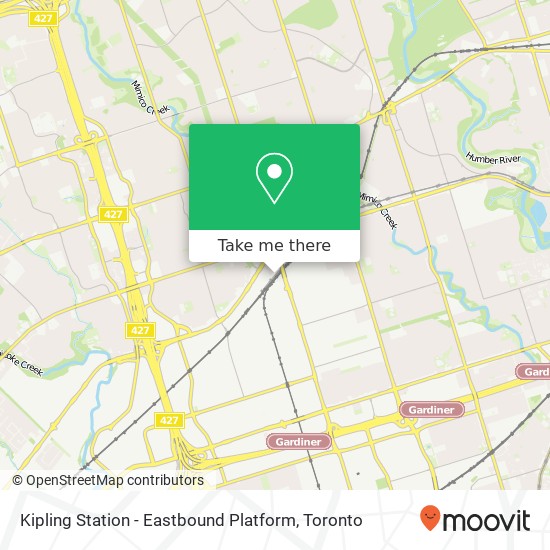 Kipling Station - Eastbound Platform map