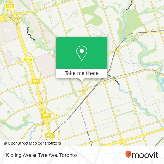 Kipling Ave at Tyre Ave map
