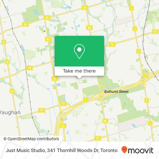 Just Music Studio, 341 Thornhill Woods Dr map