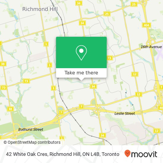 42 White Oak Cres, Richmond Hill, ON L4B map