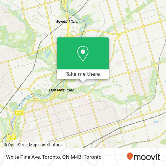 White Pine Ave, Toronto, ON M4B map