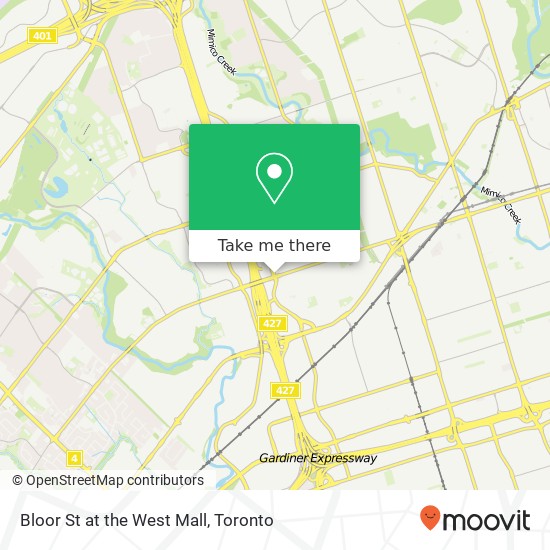 Bloor St at the West Mall map