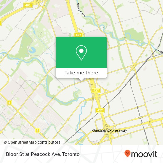 Bloor St at Peacock Ave map