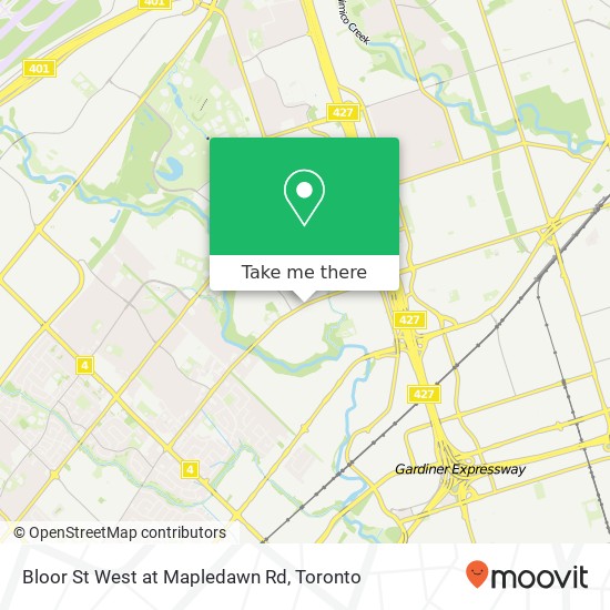 Bloor St West at Mapledawn Rd map