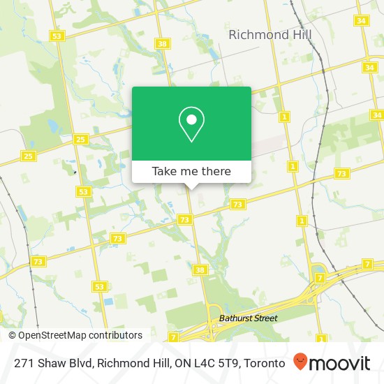 271 Shaw Blvd, Richmond Hill, ON L4C 5T9 map