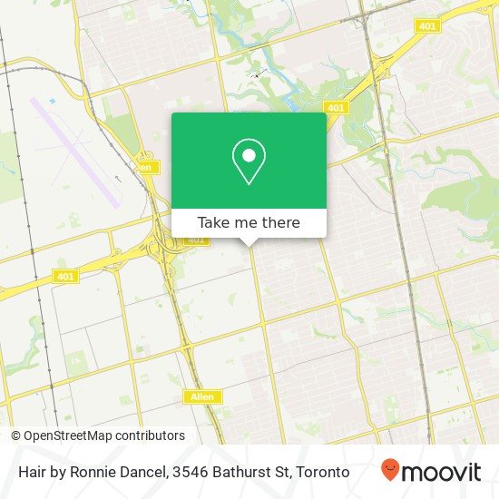 Hair by Ronnie Dancel, 3546 Bathurst St map