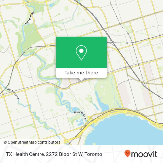 TX Health Centre, 2272 Bloor St W map