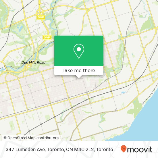 347 Lumsden Ave, Toronto, ON M4C 2L2 map